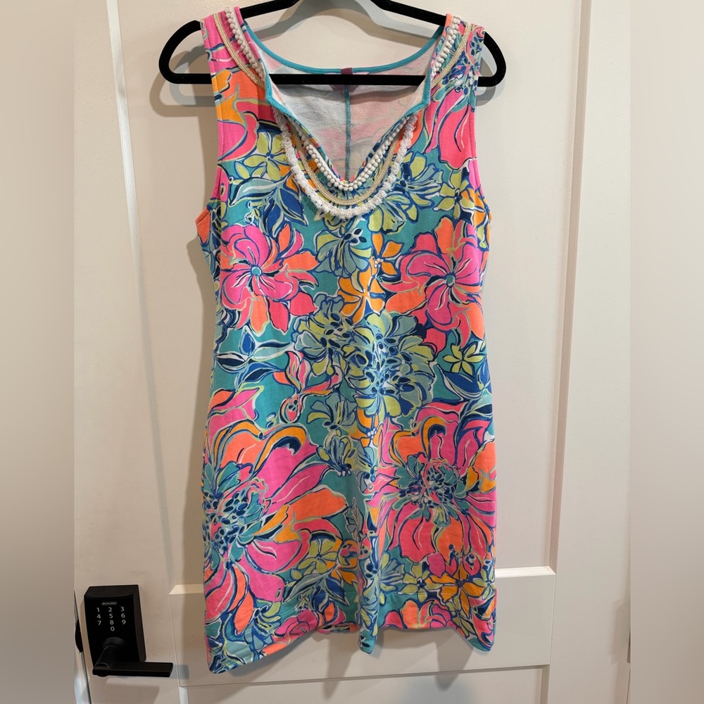 Lilly Pulitzer Vibrant Floral Tropical Sleeveless Dress size Medium